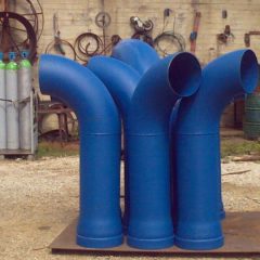 Curva in acciao con innesti per ghisa