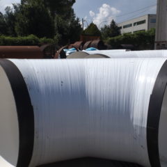 Curva a spicchi con rivestimento a nastri di altene